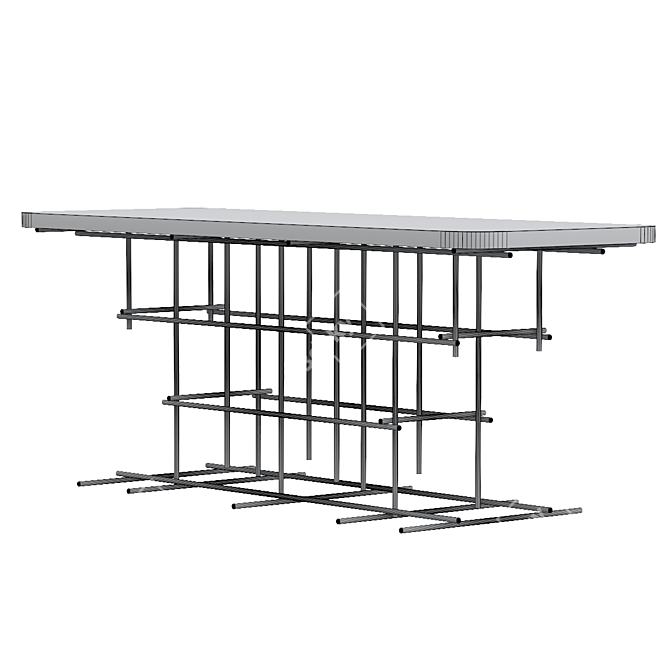Elegant Bronze Console for Living and Dining Rooms 3D model image 5