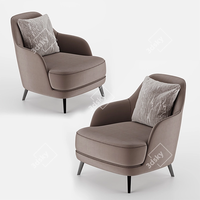 Sleek and Stylish Armchair 3D model image 3