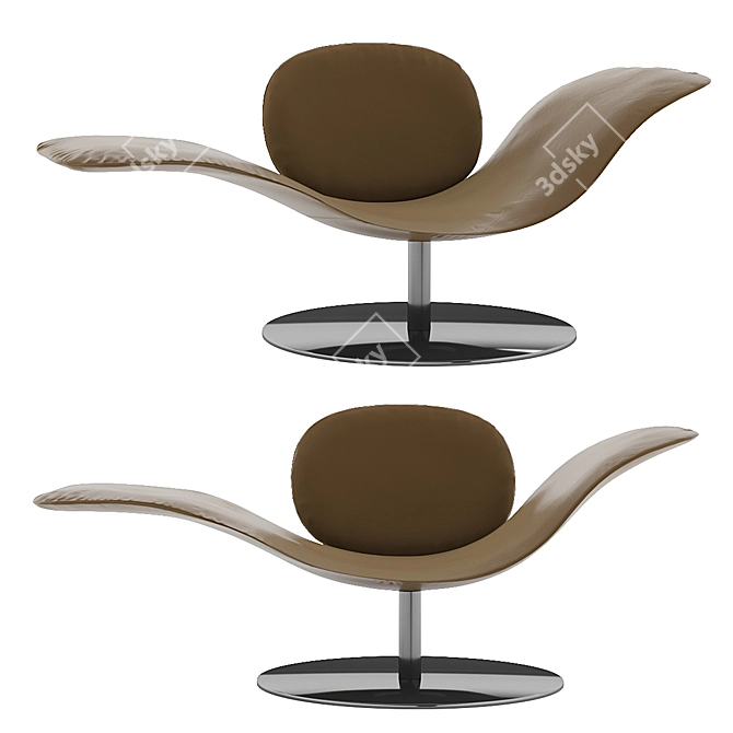 Modern Asymmetric Dove Chaise 3D model image 1