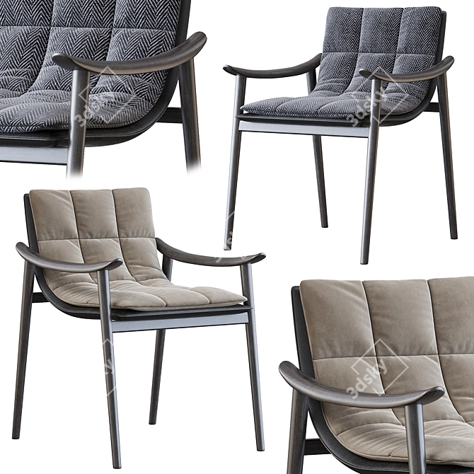 Minotti Flynn Chair: Sleek and Sophisticated 3D model image 1