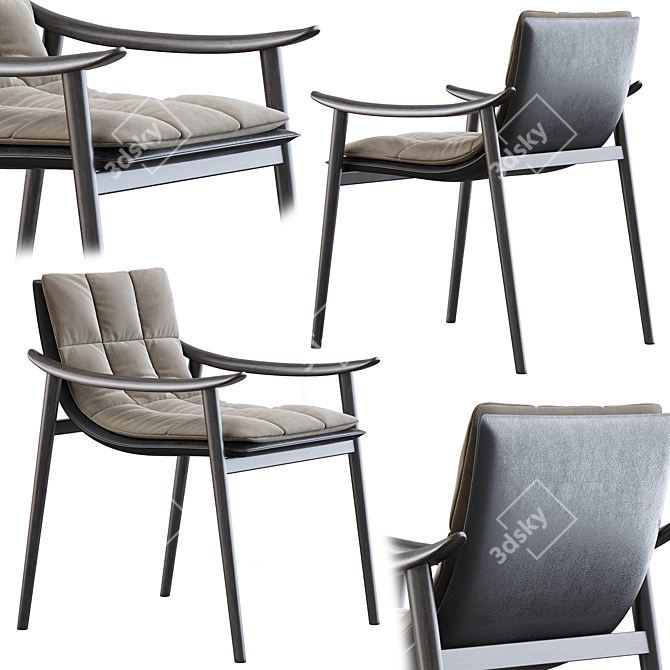 Minotti Flynn Chair: Sleek and Sophisticated 3D model image 2