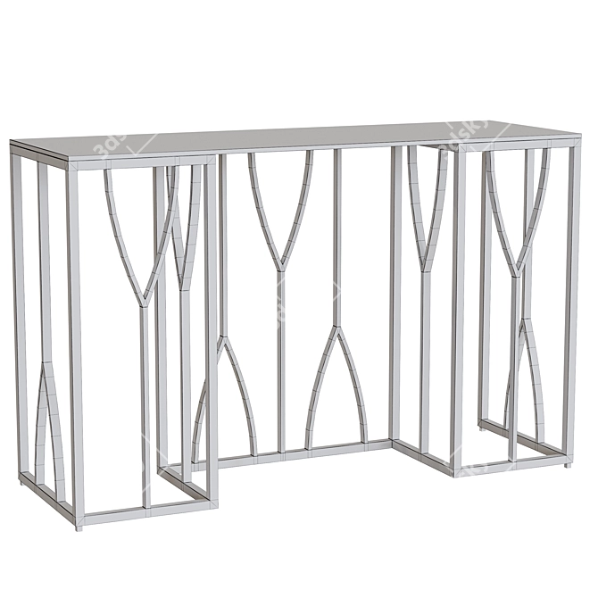 Title: Gold Glass Console Table 3D model image 2