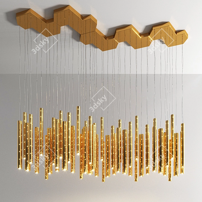 Elegant Rain Pendant Lighting 3D model image 1