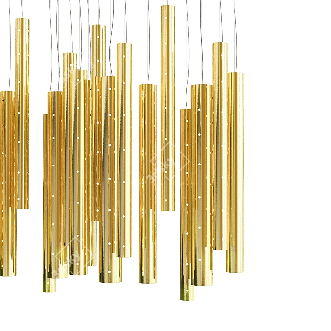 Elegant Rain Pendant Lighting 3D model image 2