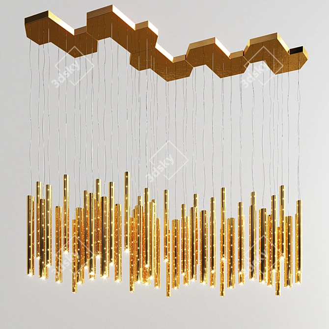 Elegant Rain Pendant Lighting 3D model image 4