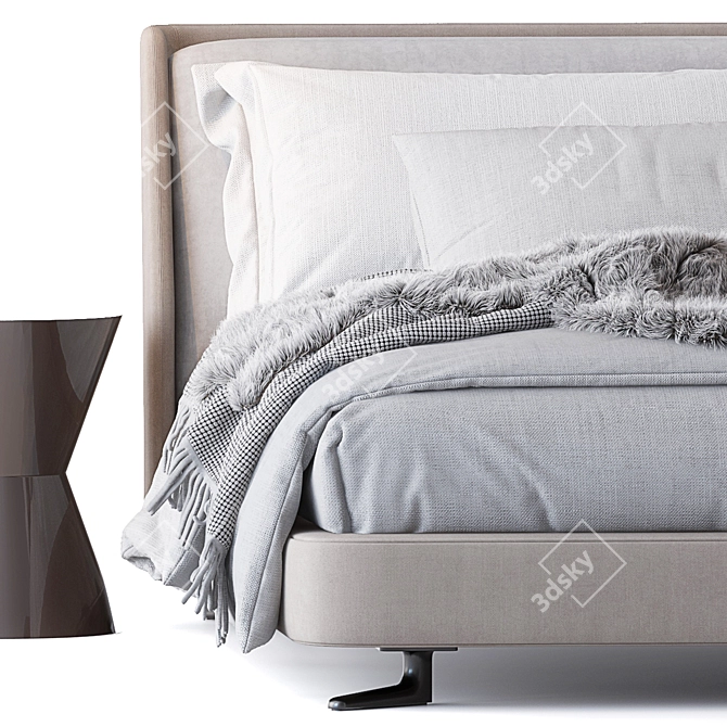 Elegant Spencer Bed by Minotti 3D model image 3