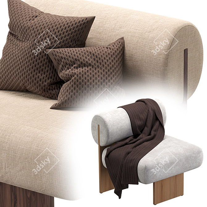 Modern Art Lounge Chair 3D model image 4
