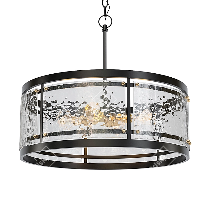 Bronze Brass Drum Pendant Light 3D model image 1