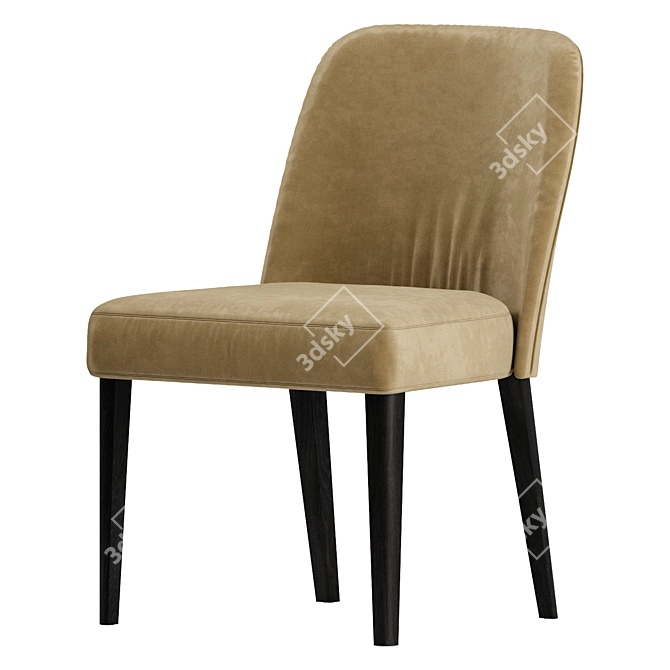 Elegant Velor Chair 3D model image 1