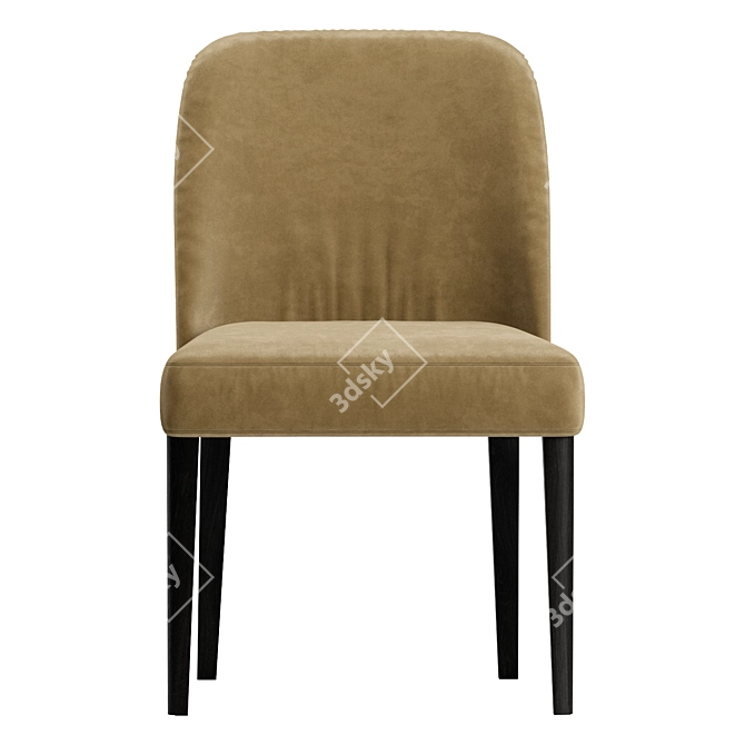 Elegant Velor Chair 3D model image 2