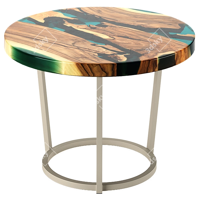 Turquoise Eye Wood Table 3D model image 1