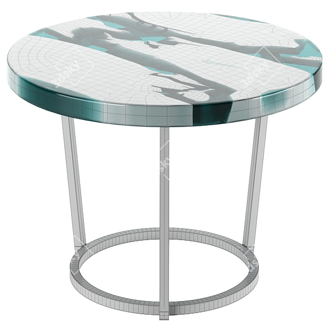 Turquoise Eye Wood Table 3D model image 2