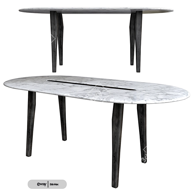 MAXIMUS Marble Table: Elegant and Modern 3D model image 1