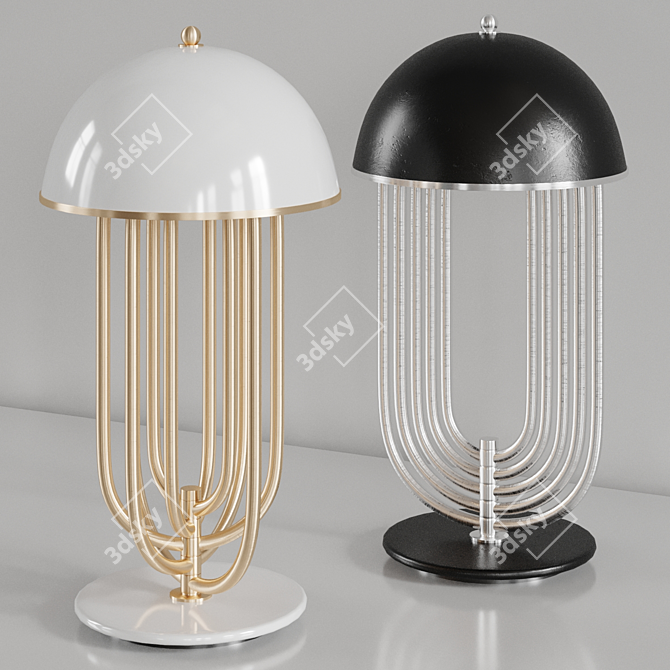 Sleek Adjustable Design: Turner Table Lamp 3D model image 2