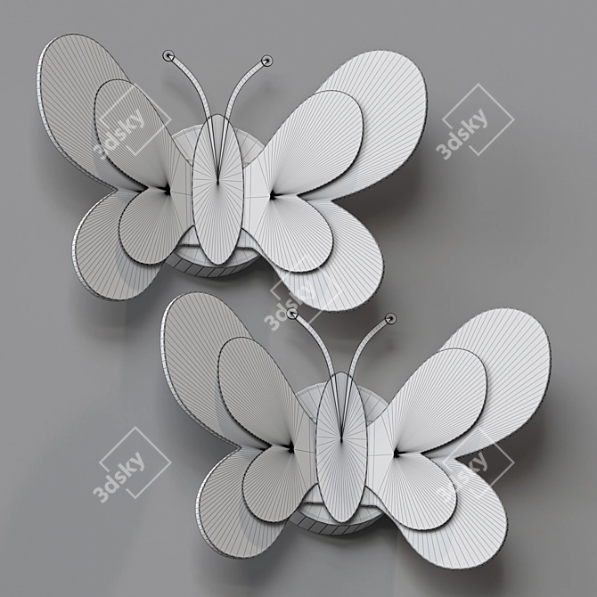 Elegant Butterfly Sconce 3D model image 2