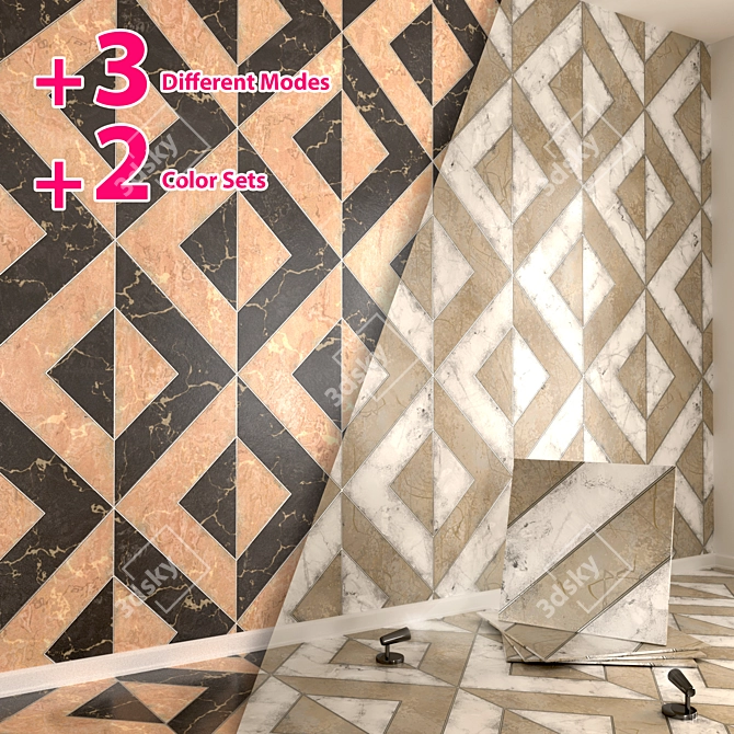 Versatile Textured Marble Tiles 3D model image 1