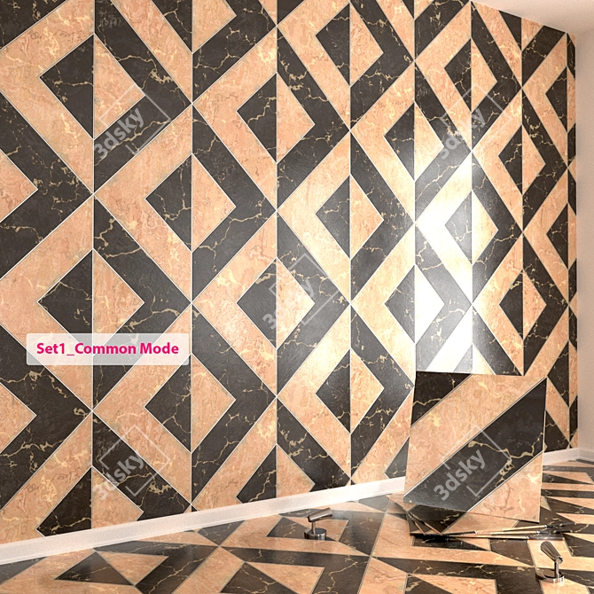 Versatile Textured Marble Tiles 3D model image 5