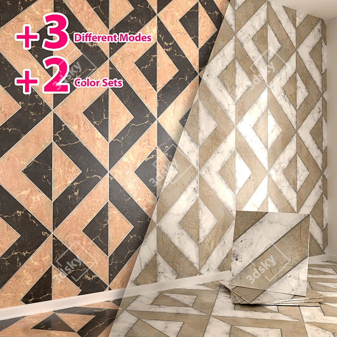 Versatile Textured Marble Tiles 3D model image 6