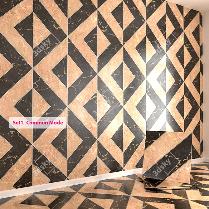 Versatile Textured Marble Tiles 3D model image 8