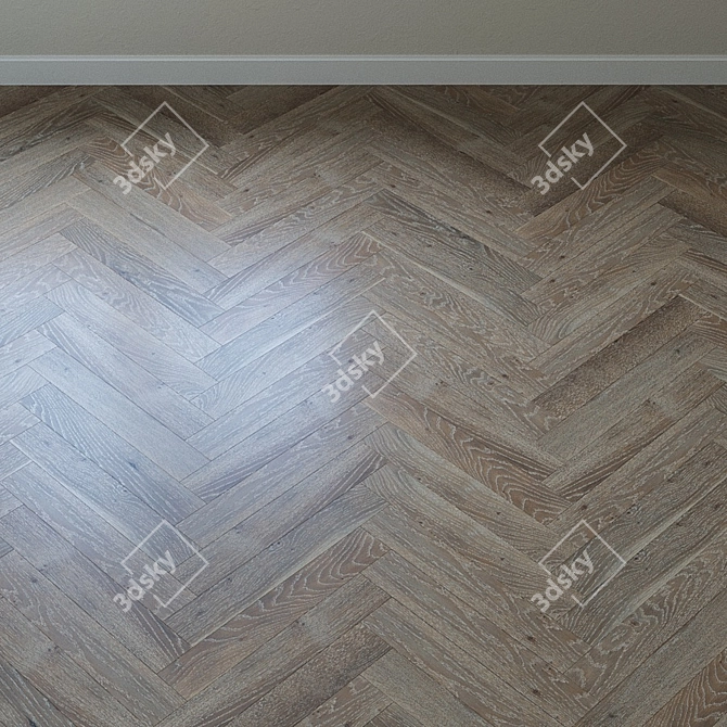 Upofloor Oak Parquet: Elegant French Chevron Design 3D model image 4