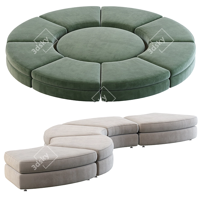 Sleek Italian Loman Sofa 3D model image 2