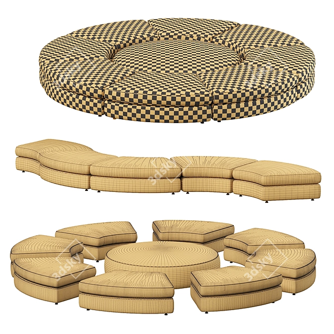 Sleek Italian Loman Sofa 3D model image 5