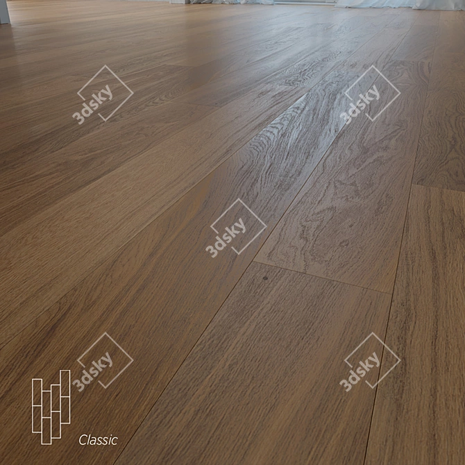 Zanzibar Oak Flooring: High Quality, Tiled Design 3D model image 1