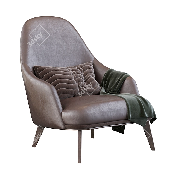 Jane Fabric Lounge Armchair 3D model image 1