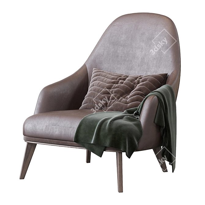Jane Fabric Lounge Armchair 3D model image 2