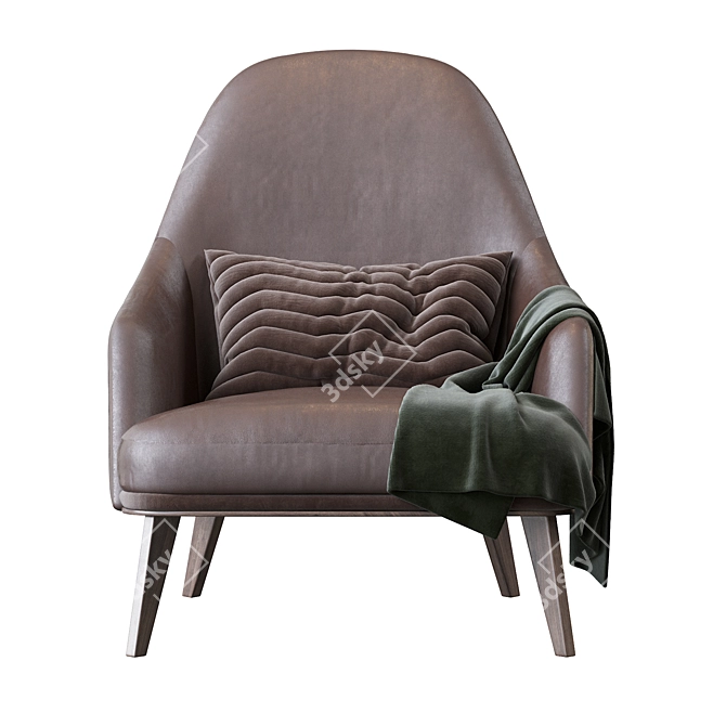 Jane Fabric Lounge Armchair 3D model image 4