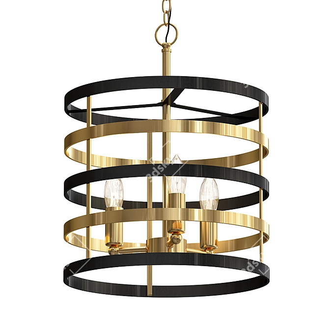 Elegant Metal Ring Pendant: Megumi 3D model image 1