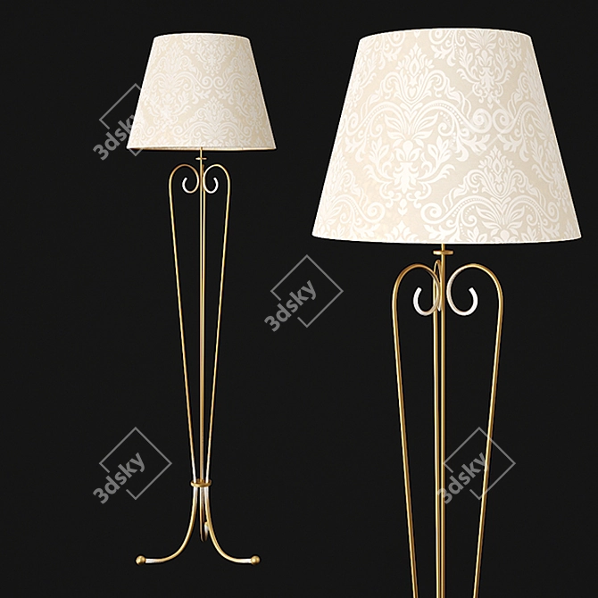 Elegant Beige Floor Lamp 3D model image 1