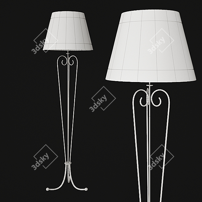 Elegant Beige Floor Lamp 3D model image 2