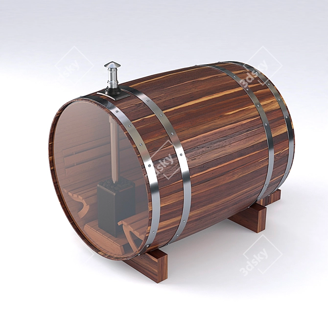 Outdoor Barrel Bath - Ultimate Relaxation 3D model image 3