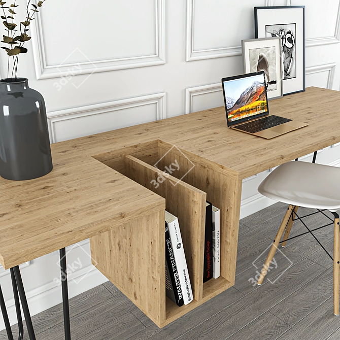 Sturdy Work Table - 2000x600x730mm 3D model image 2