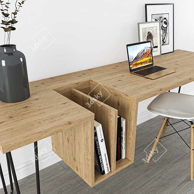 Sturdy Work Table - 2000x600x730mm 3D model image 6