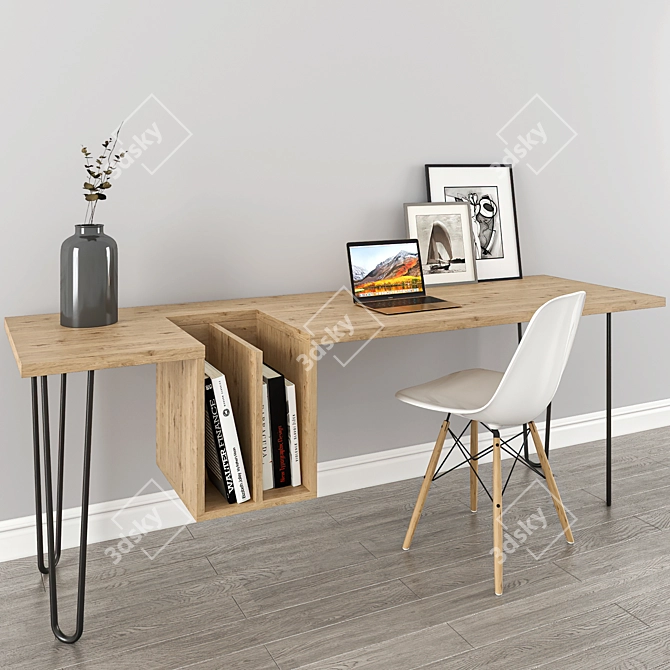 Sturdy Work Table - 2000x600x730mm 3D model image 8