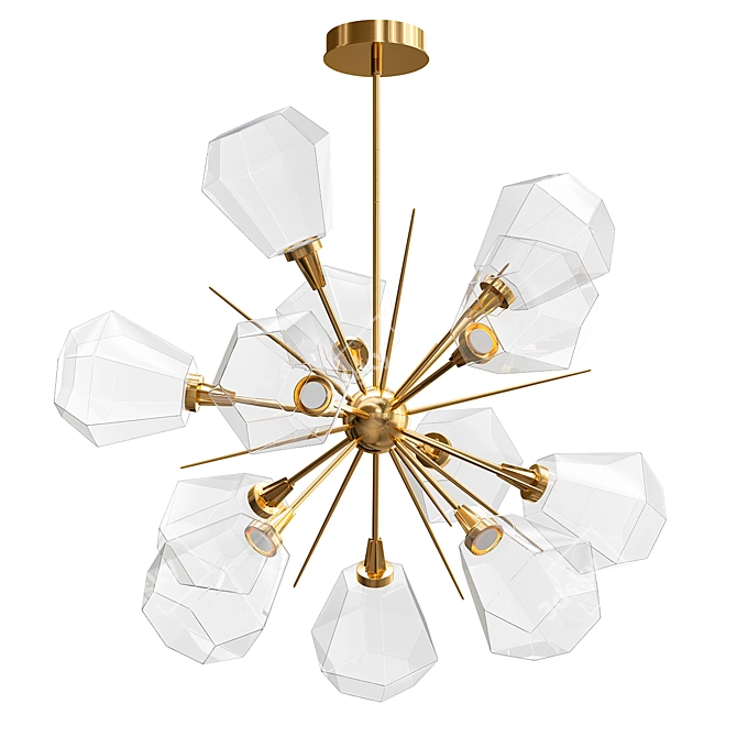 Modern Starburst LED Chandelier 3D model image 1