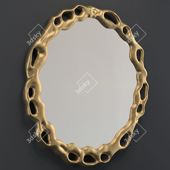 Elegant Trellis Mirror: 100cm tall 3D model image 2