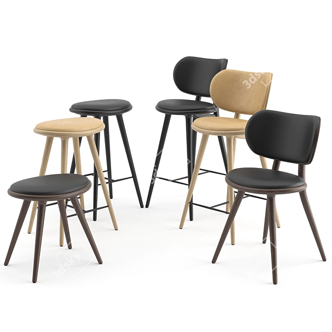 Mater Chairs & Stools Collection 3D model image 1