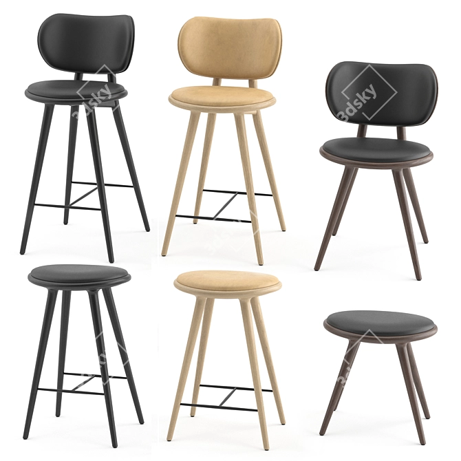 Mater Chairs & Stools Collection 3D model image 6