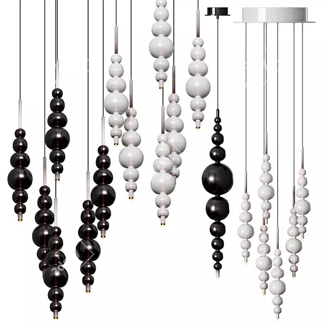 Moonlit Elegance Pendant Light 3D model image 1