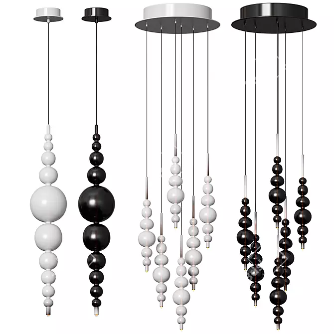 Moonlit Elegance Pendant Light 3D model image 2