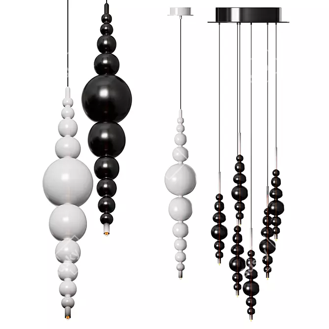 Moonlit Elegance Pendant Light 3D model image 3