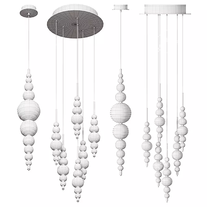 Moonlit Elegance Pendant Light 3D model image 4