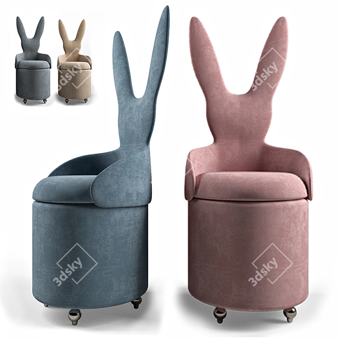 Fluffy Bunny Puff - 380x400x970mm 3D model image 1