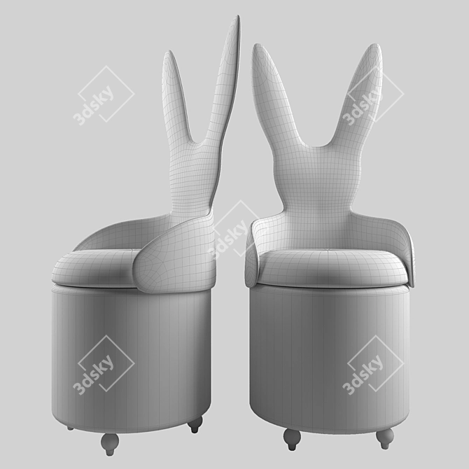 Fluffy Bunny Puff - 380x400x970mm 3D model image 2