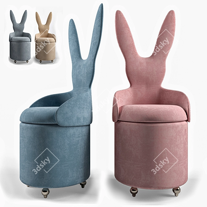 Fluffy Bunny Puff - 380x400x970mm 3D model image 3