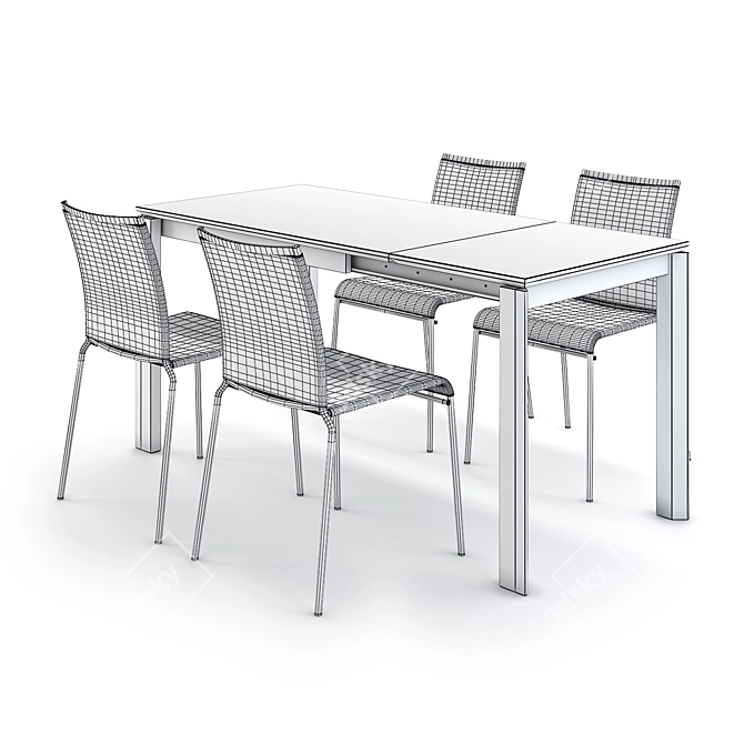 Elegant Calligaris Duca Table Set 3D model image 6