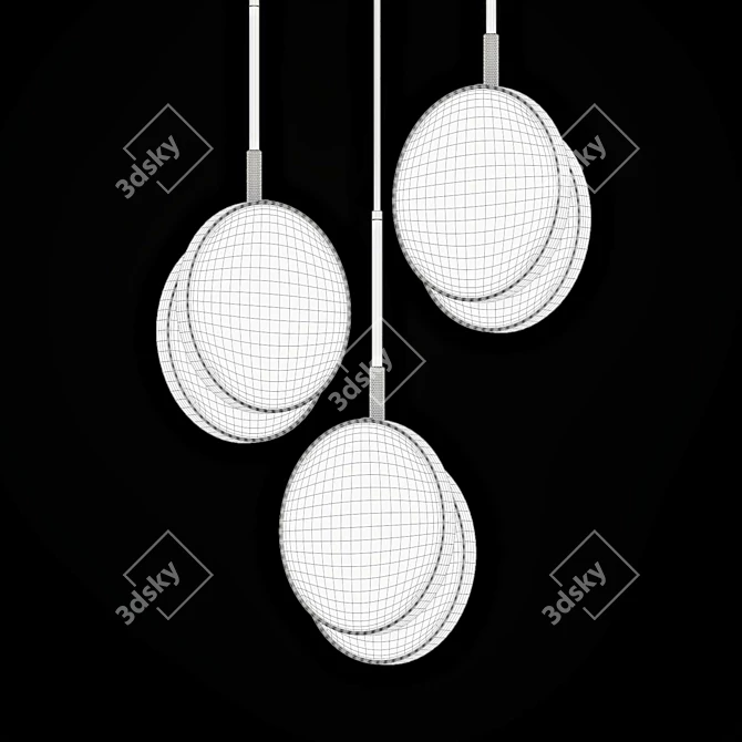 Marble Disks Pendant: Elegant Illumination for Modern Spaces 3D model image 11